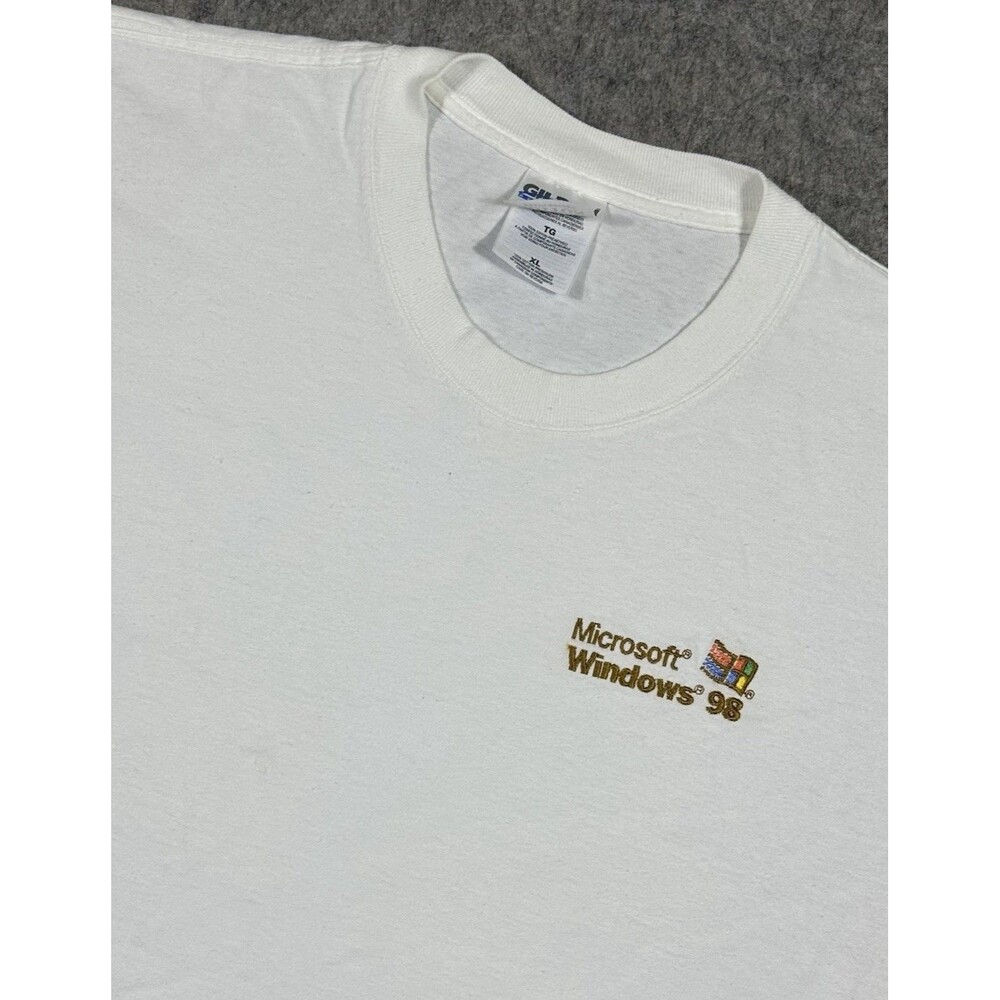 Vintage Microsoft Windows 98 T Shirt Men’s XL White Shirt Sleeve Computers READ
